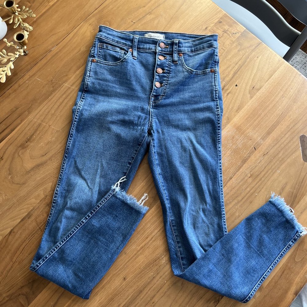 Madewell 10" High-Rise Skinny raw hem jeans